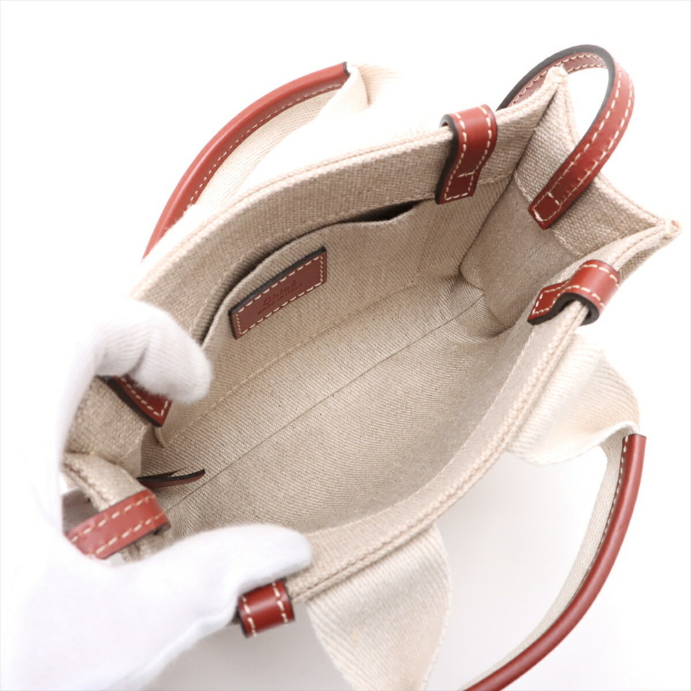 Chloe Woody Canvas Handbag Beige Tan Brown - Picture 8 of 8